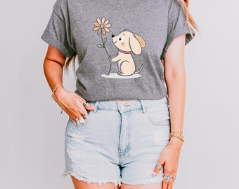 Süßer Welpe mit Blumen Shirt