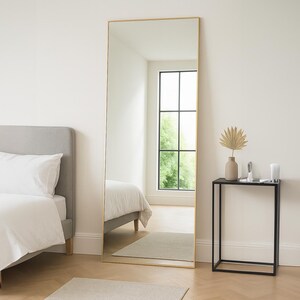 Modern Gold Metal Rectangle Frame Leaner Mirror 200cm x 80cm