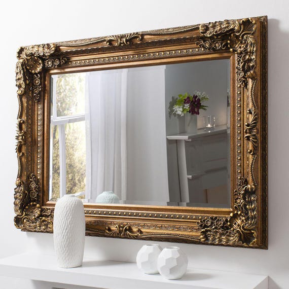 Cavill Large Ornate Carved French Frame Wall Mirror 118cm X 87cm