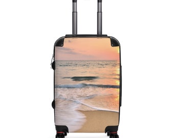 Beach Sunset Imprint Suitcase: Stylish Travel Luggage for Your Trips
