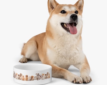 Happy Dog Ceramic Pet Bowl: Mix and Match Design