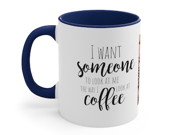 Taza de café divertida: "Mírame", de cerámica, ideal como regalo para los amantes del café.
