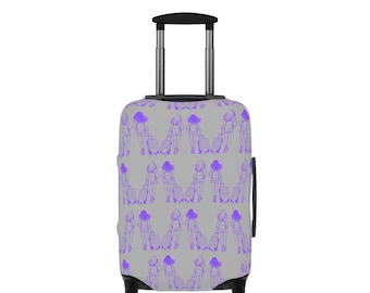 Gray Luggage Cover and Suitcase Protector for Women Travelers | Stylish & Durable Protection I Practical Gift for HER