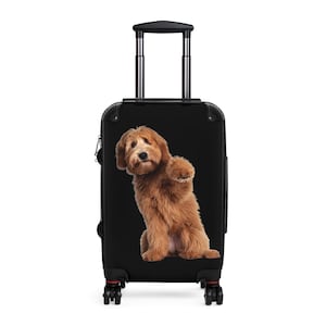 Gepersonaliseerde kerstkoffer met hondenpootafdruk - aangepaste huisdierbagage - uniek vakantiecadeau!