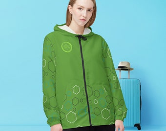 Windbreaker Jacket with Geometric Print: Lightweight Holiday Travel Jacket
