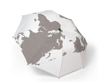 World Map Travel Umbrella: Foldable Semi-Automatic Rain Gear.
