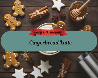 Lebkuchen Latte Rezept, Weihnachtsfeiertags-Kaffee Karte (PDF)