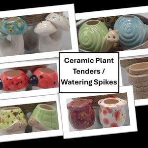 Fun and Functional Ceramic Plant Tenders/Watering Spikes Made New from Vintage 1970's Molds. USA Made *Introductory Price! See description*