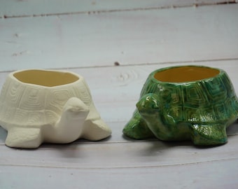 Handgemaakte schildpaddenbak | Gemaakt in de VS | Vintage keramische mal | Cadeau retro woondecoratie