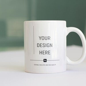 White Coffee Mug Mockup: 11 oz Ceramic Mug, Styled Stock Photo (Digital JPEG IMAGE)