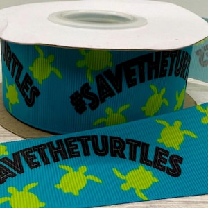 Designer Ribbon, USDR, Turtles, save the turtles, 1.5&quot;, high quality designer ribbon