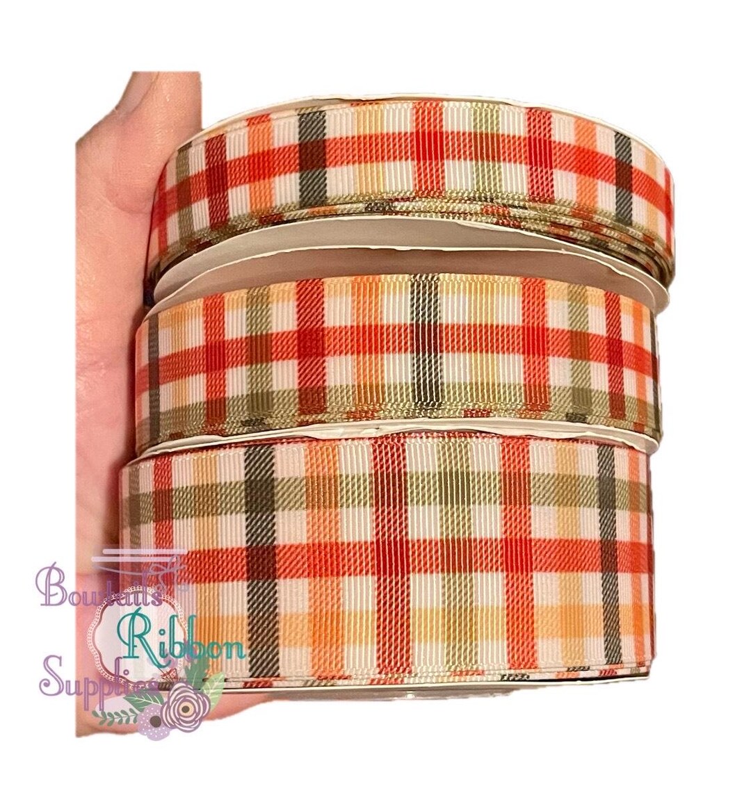 USDR Designer Ribbon - Fall, Fall Plaid, 5/8