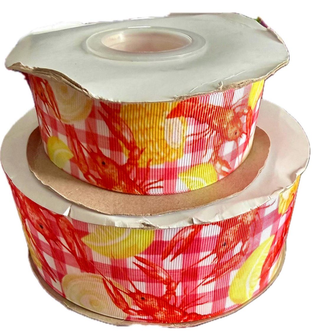 Designer Ribbon, USDR, Crawfish, Red Plaid Ribbon, 1.5