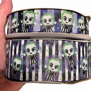 USDR Designer Ribbon, Scary guy Ribbon ,Halloween ribbon size  7/8&quot;, 1.5&quot;