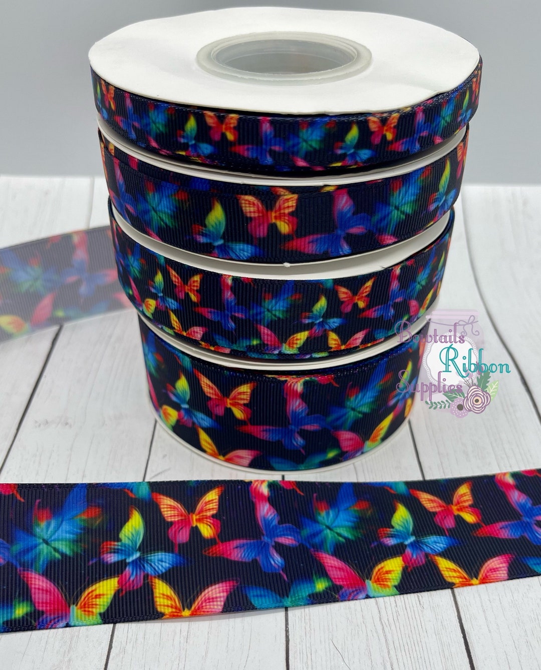 Butterflies Ribbon, 7/8