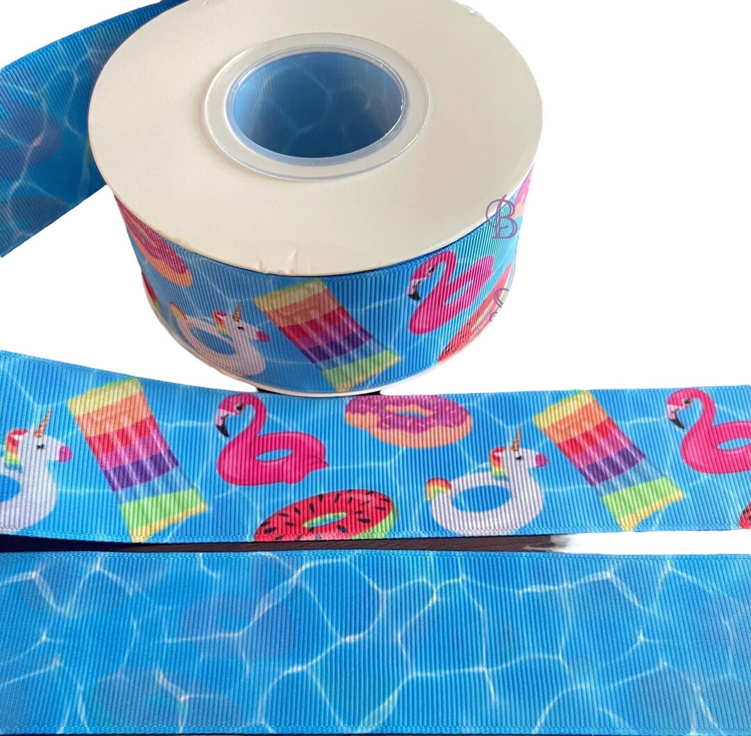 USDR Designer Ribbon, Summer Pool Floatie Ribbon, 1.5