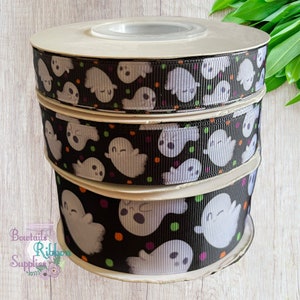 Ghost,  Halloween ribbon size 5/8&quot; 7/8&quot; 1.5&quot;