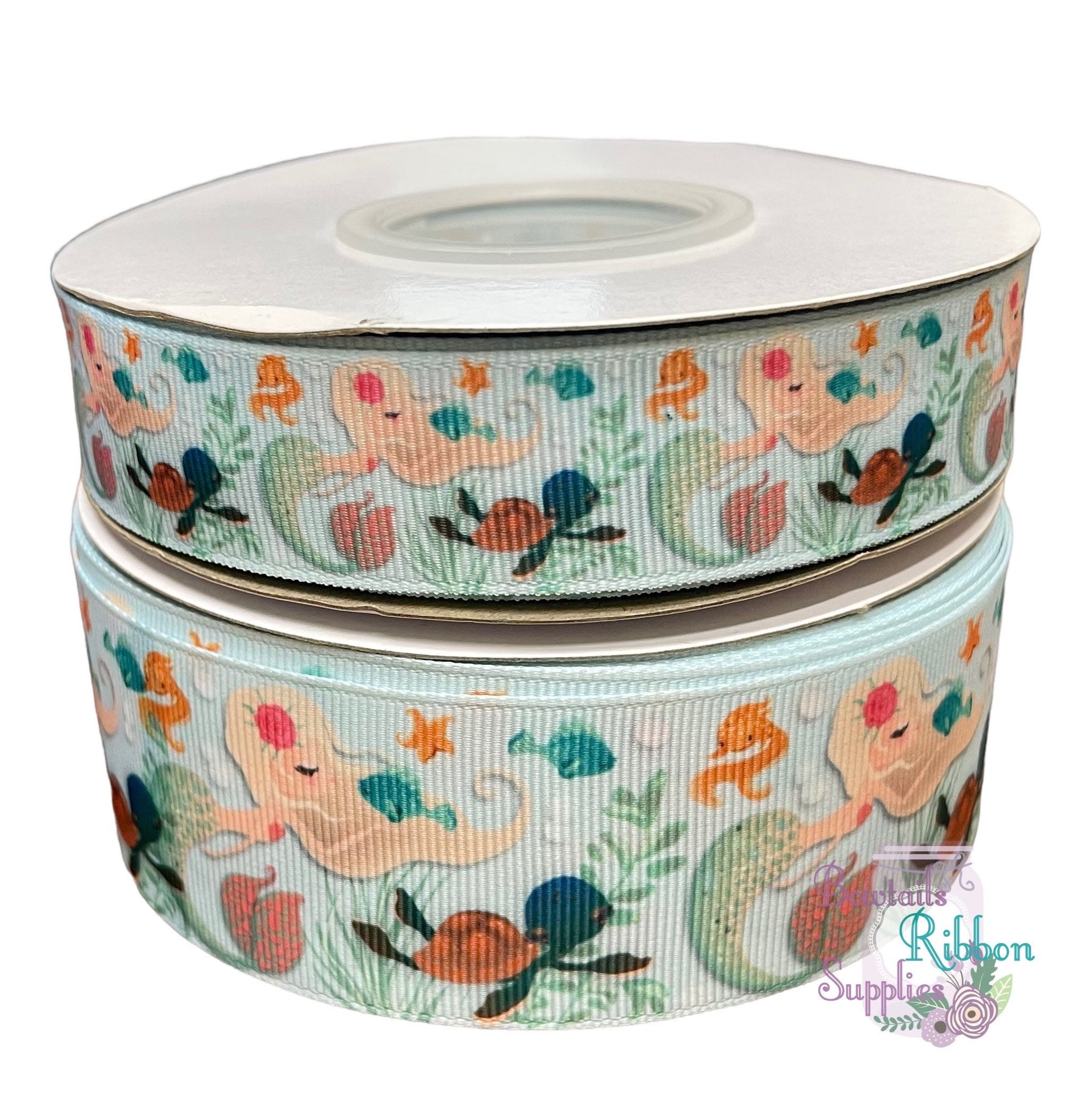 USDR Designer Ribbon, Mermaid, Under the Sea Ribbon, 7/8
