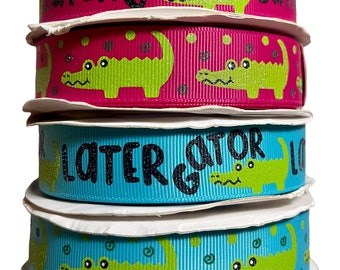 Printed ribbon, later gator -  7/8",  high quality designer ribbon