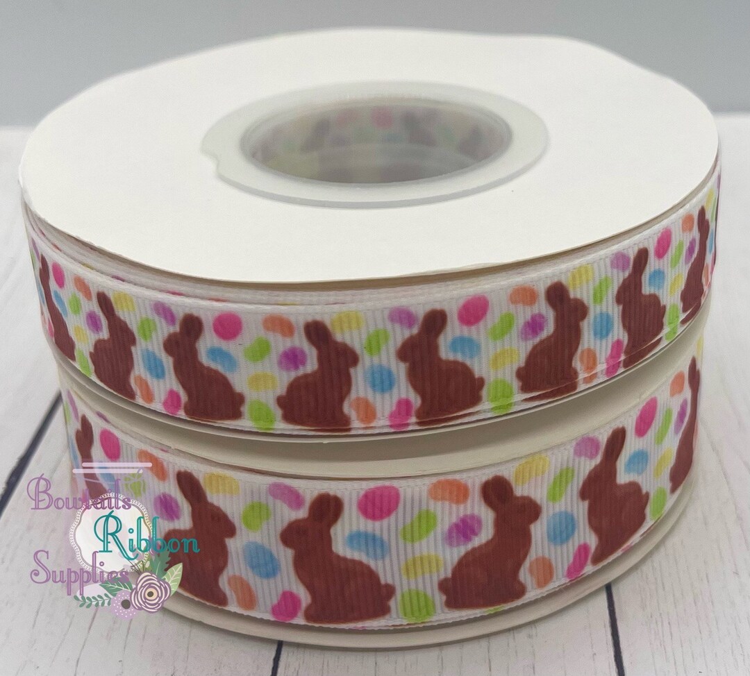 USDR Designer Ribbon, Chocolate Easter Bunny Ribbon, Easter Ribbon, 5/8 ...