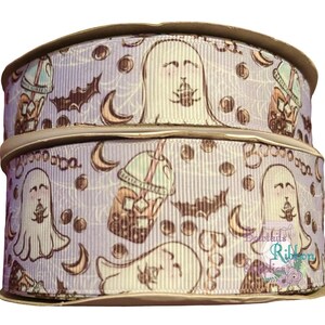 Designer Ribbon, USDR, Ghost, bobo tea Ghost,  7/8&quot; 1.5&quot;, high quality designer ribbon