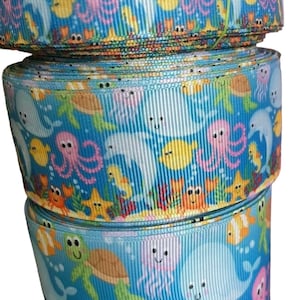 USDR Designer Ribbon - Under the Sea, 7/8&quot;, 1.5&quot;, high quality designer ribbon