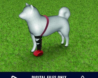 3D Druckbare Hunde Beinprothetik STL Datei: Benutzerdefinierte Haustier Extremität Unterstützung (Digitale Datei)