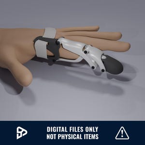 3D Printed Mechanical Finger Prosthesis STL File: Partial Amputation Design (Digital File)
