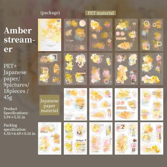 20 Fogli Adesivi Per Album Paesaggio E Città - Set Con Stickers Washi E PET Trasparenti Per Junk Journal