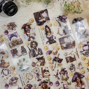 Pirata en mi alma, tinta cristal, cinta adhesiva PET, 7 cm de ancho / Scrapbooking, tarjetas, Art Journaling, manualidades de papel, Junk Journal