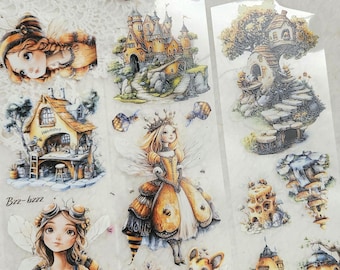 Honey Kingdom, kristalinkt, PET-TAPE, 7 cm breed |  Scrapbooking Kaarten maken Artjournaling Paper Craft Junk Journal