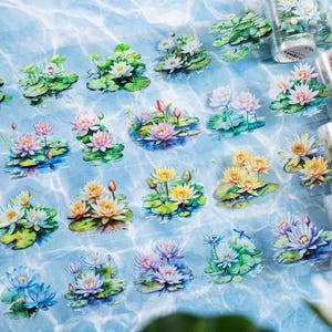 Pre -Cut Pet Tape Sommer Lotus |  Scrapbooking Kartenherstellung Art Journaling Papier Handwerk Junk Journal