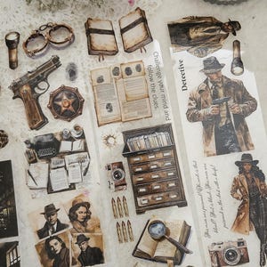Detective Story, Crystal Ink, RUBAN EN PET, 7 CM de large |  Scrapbooking Création de cartes, création d'un journal artistique, carnet de bricolage en papier
