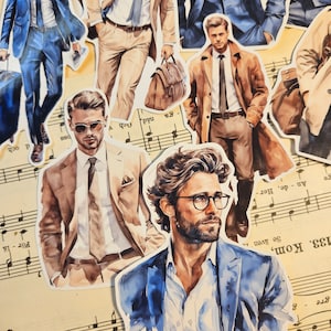 MAN-SERIE: Awesome Busy Man-stickers set van 9 |  • Scrapbooking • Kaarten maken • Artjournaling • Papierkunst • Junkjournaal