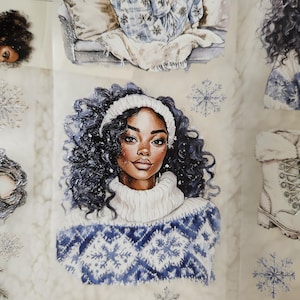 Invierno mágico, tinta cristal, cinta PET, 7 cm de ancho / Scrapbooking, tarjetas, Art Journaling, papel, manualidades, diario basura