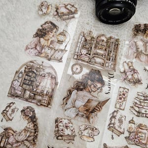 Romance literario, cinta adhesiva para mascotas, tinta Crystal, 7 cm, para hacer tarjetas y álbumes de recortes, para hacer diarios, manualidades con papel, diario basura