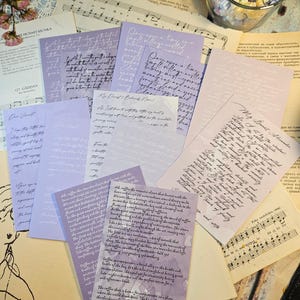 Carta da sfondo Purple Memories, 12 pezzi, 120 g / Scrapbooking, creazione di biglietti, arte, diario, artigianato, carta, diario spazzatura
