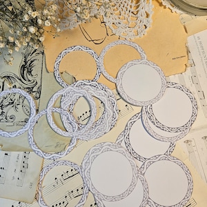 Cornici circolari/Set di ritagli per promemoria da 24 pezzi / • Scrapbooking • Creazione di biglietti • Art Journaling • Artigianato di carta • Junk Journal