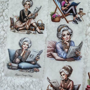 Cinta adhesiva para mascotas Old Ladies, lazo, tinta cristal, 7 cm de ancho / Scrapbooking, tarjetas, arte, diario, manualidades, papel, diario basura