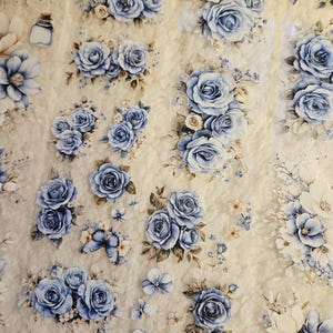 Danza de pétalos azules defectuosos, tinta Crystal, cinta PET, 6 cm de ancho / Scrapbooking, tarjetas, Art Journaling, manualidades de papel, Junk Journal