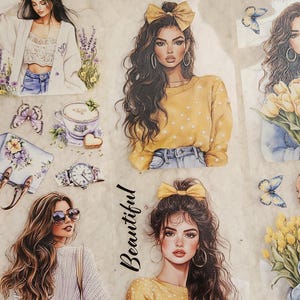 Spring Girls, encre Crystal, RUBAN EN PET, 7 cm de large |  Scrapbooking Création de cartes, création d'un journal artistique, carnet de bricolage en papier