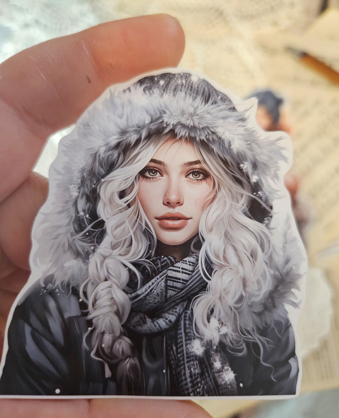 Winter Lovely Girls Set of 9 Stickers Scrapbooking Card Making Art