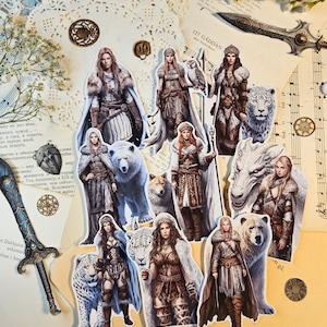SÉRIE CELTIC : Guerrier avec lot d'autocollants 9/10 familiers | • Scrapbooking • Fabrication de cartes • Journalisation d'œuvres d'art • Créations papier • Journal de bordel