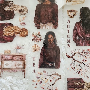 Automne filles bordeaux, BOUCLE, ruban adhésif pour animaux de compagnie, 7 cm de large |  Scrapbooking Création de cartes, création d'un journal artistique, carnet de bricolage en papier