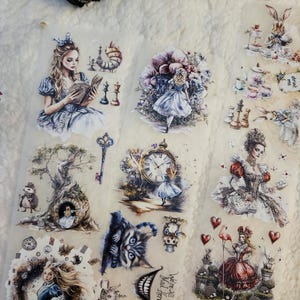 Alicia en el país de las maravillas, cinta adhesiva PET, tinta Crystal, 7 cm de ancho / Scrapbooking, tarjetas, Art Journaling, Bullet Journal, Junk Journal