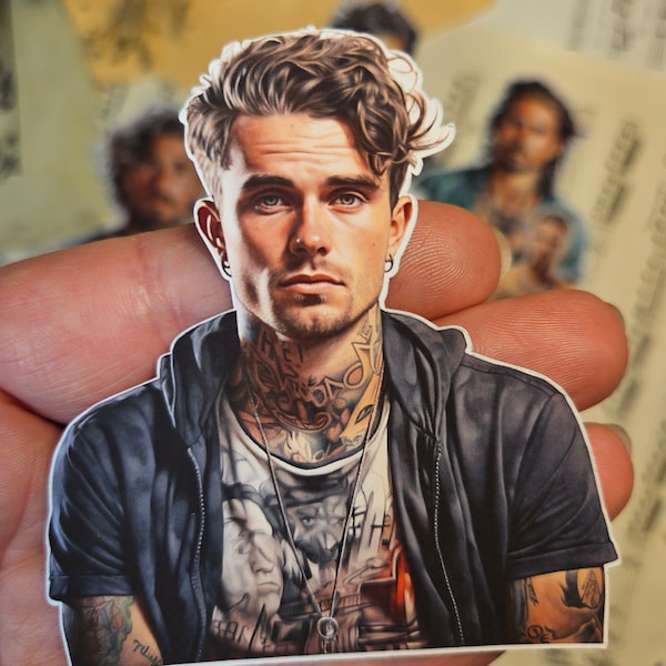 MAN SERIE: Tattoed Men Set of 9 Stickers | • Scrapbooking • Card Making • Art Journaling • Paper Craft • Junk Journal