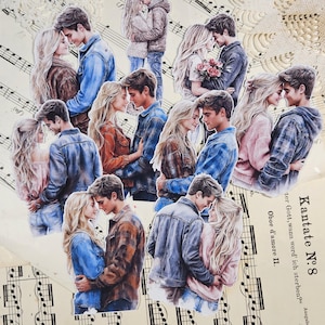 Couples d'adolescents, lot de 9 stickers |  Scrapbooking Création de cartes, création d'un journal artistique, carnet de bricolage en papier