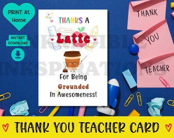Teacher Appreciation Card Printable Teacher Thank You Card Digital Download Thank You Cards Teachers Printable End Of Year Gift Teacher Week