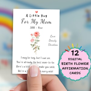 Naissance, fleur, affirmation, carte, imprimable, nouvelle maman, cadeau, baby shower, grossesse, voyage, soutien, carte, bien-être maternel, téléchargement art mural