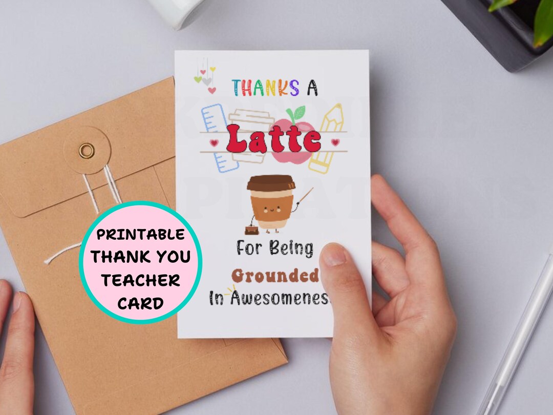 Teacher Appreciation Card Printable Teacher Thank You Card Digital ...